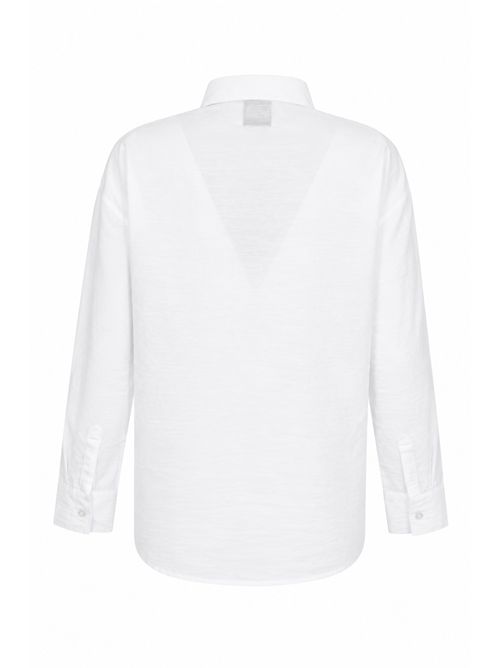 Camicia in cotone leggero con rouches Alpha Studio | AD-6443L2000